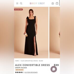 Birdy Grey Alex Convertible Crepe- Brand new never worn